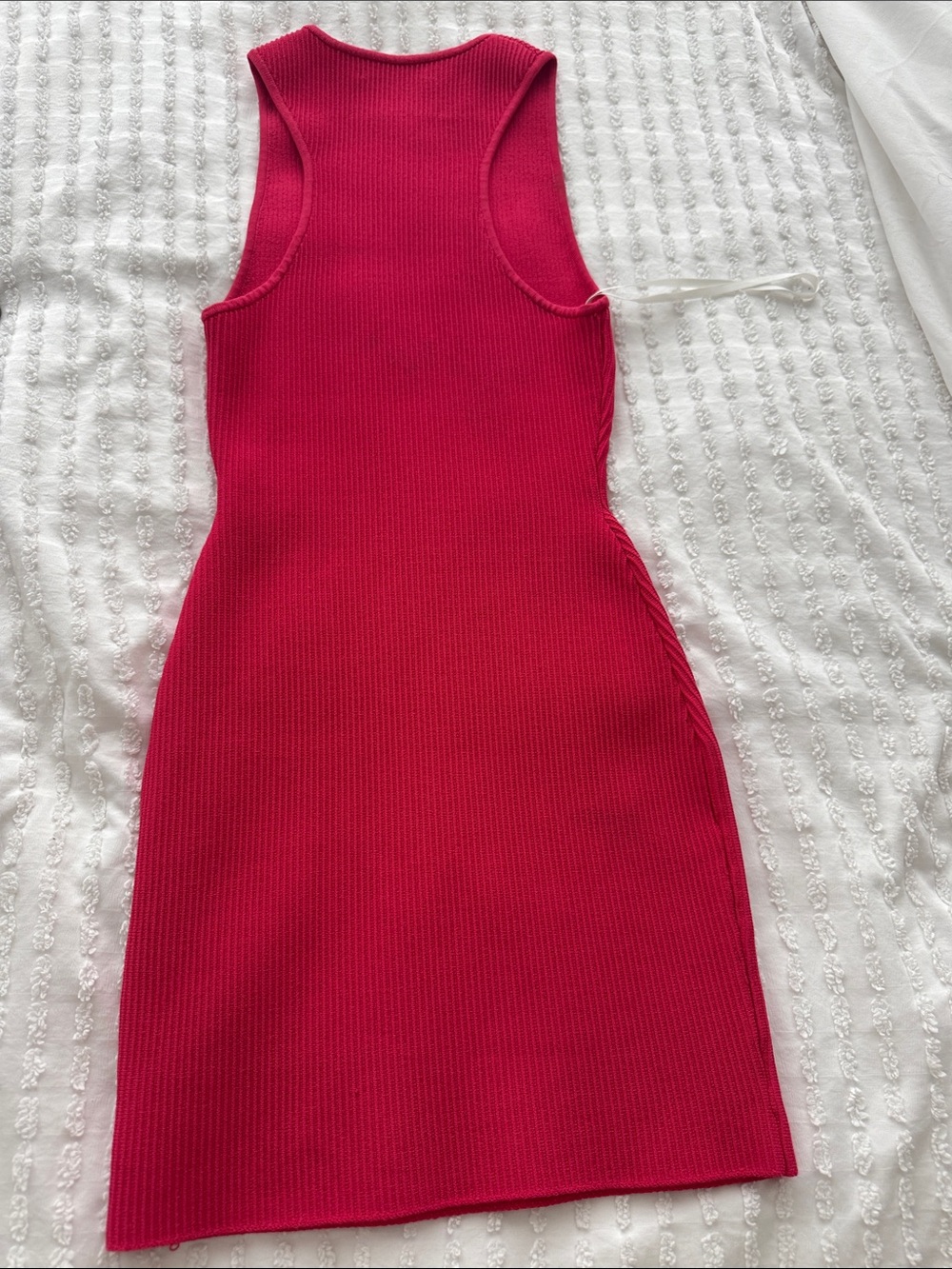 Babaton Ribbed Sleeveless Fitted Mini Dress in Raspberry - Picture 5 of 7
